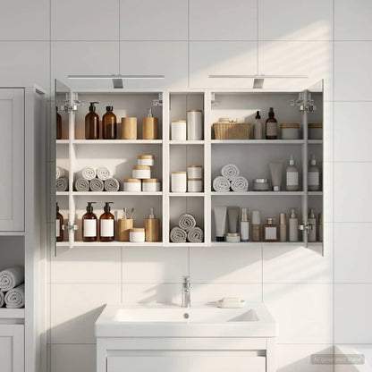Set di Armadi da Bagno con lo scaffale 3 pcs 120 x 14,5 x 70 cm | homemem39