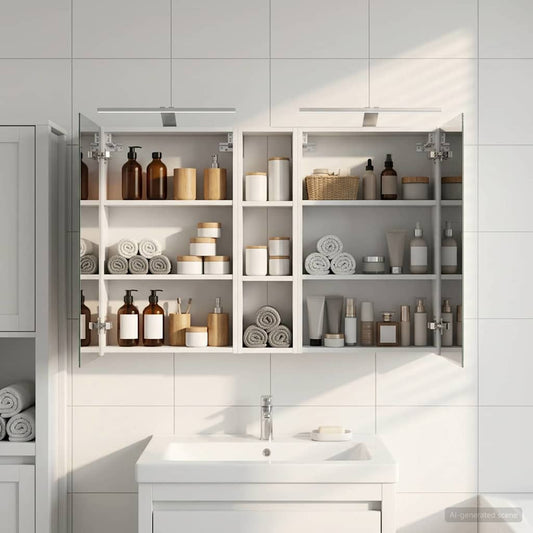 Set di Armadi da Bagno con lo scaffale 3 pcs 120 x 14,5 x 70 cm | homemem39