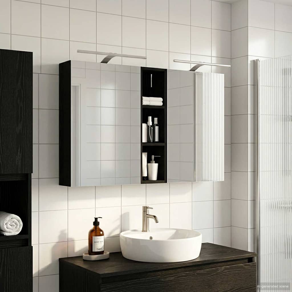 Set di Armadi da Bagno con lo scaffale 3 pcs 120 x 14,5 x 70 cm | homemem39