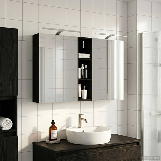 Set di Armadi da Bagno con lo scaffale 3 pcs 120 x 14,5 x 70 cm | homemem39