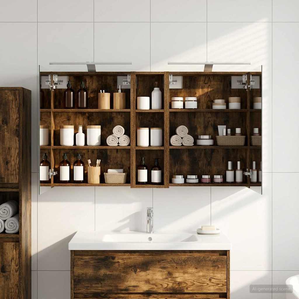 Set di Armadi da Bagno con lo scaffale 3 pcs 120 x 14,5 x 70 cm | homemem39
