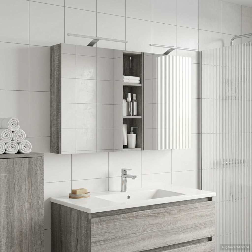Set di Armadi da Bagno con lo scaffale 3 pcs 120 x 14,5 x 70 cm | homemem39