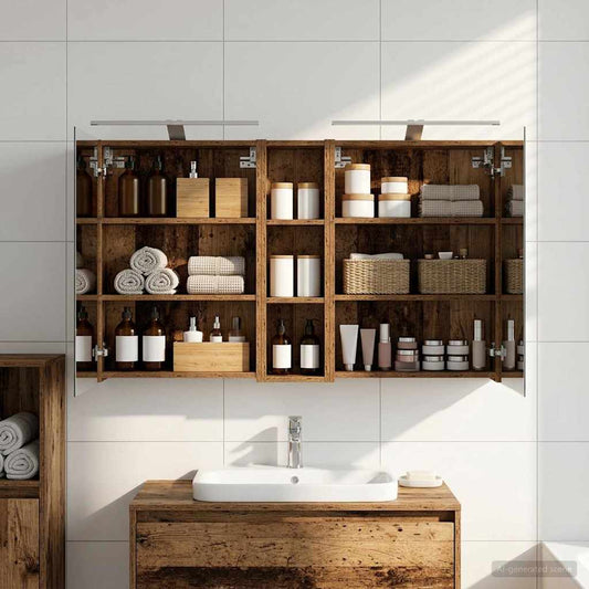 Set di Armadi da Bagno con lo scaffale 3 pcs 120 x 14,5 x 70 cm | homemem39