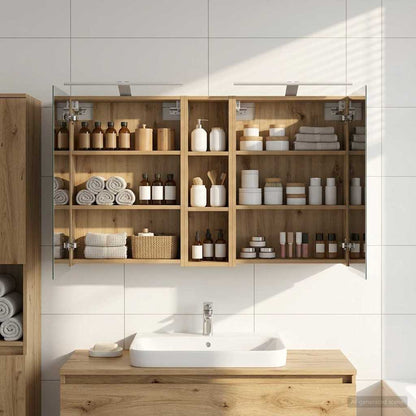 Set di Armadi da Bagno con lo scaffale 3 pcs 120 x 14,5 x 70 cm