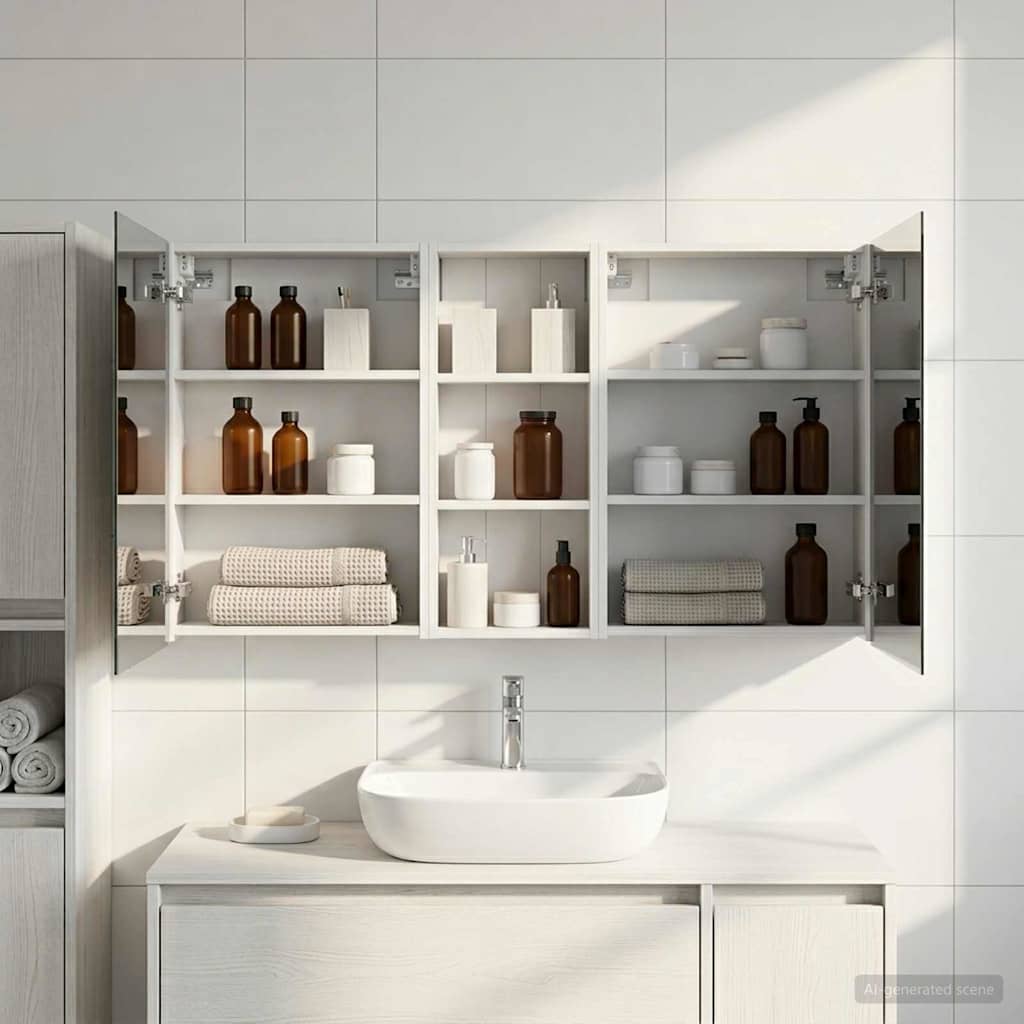 Set di Armadi da Bagno con lo scaffale 3 pcs 130 x 14,5 x 70 cm | homemem39