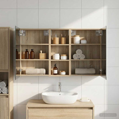 Set di Armadi da Bagno con lo scaffale 3 pcs 130 x 14,5 x 70 cm | homemem39