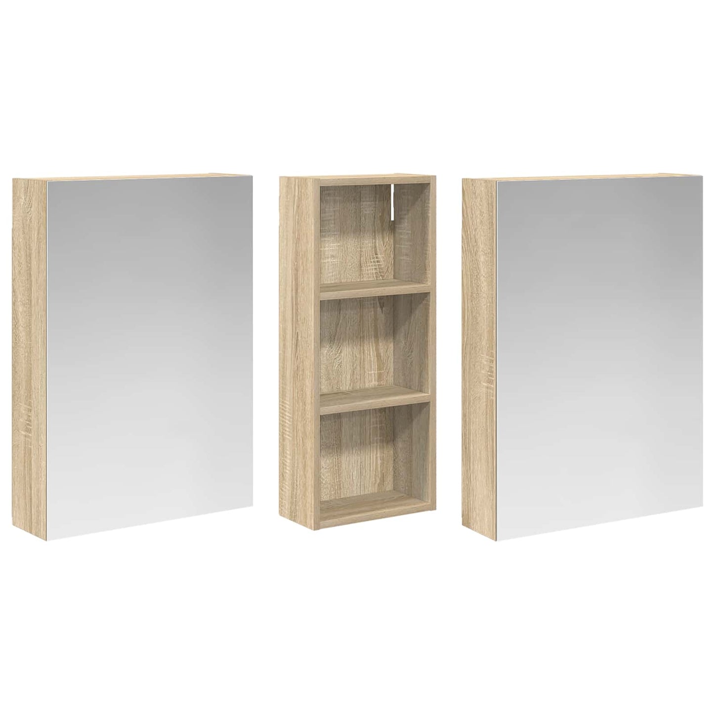 Set di Armadi da Bagno con lo scaffale 3 pcs 130 x 14,5 x 70 cm | homemem39