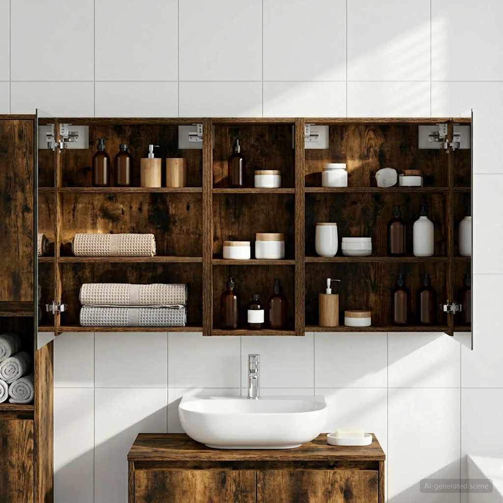Set di Armadi da Bagno con lo scaffale 3 pcs 130 x 14,5 x 70 cm | homemem39