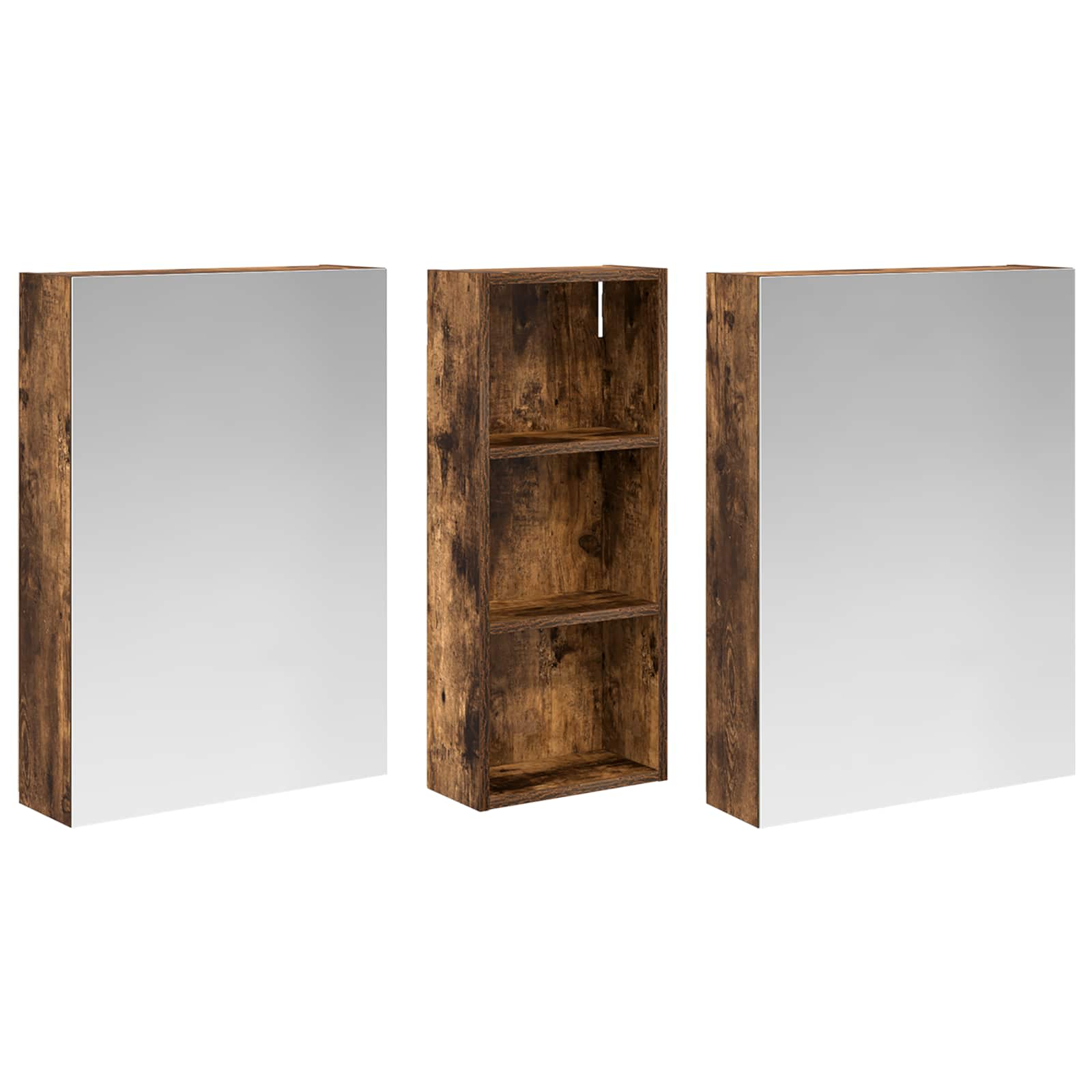Set di Armadi da Bagno con lo scaffale 3 pcs 130 x 14,5 x 70 cm | homemem39