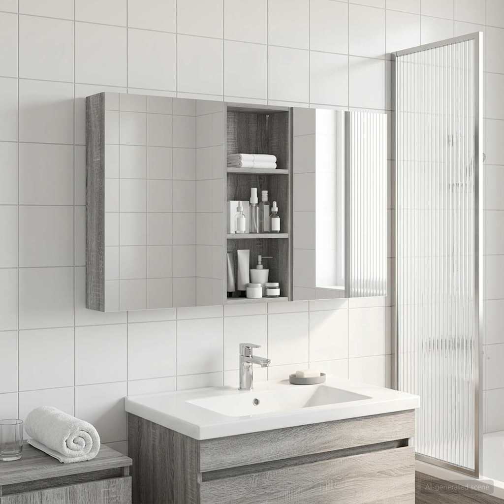 Set di Armadi da Bagno con lo scaffale 3 pcs 130 x 14,5 x 70 cm | homemem39