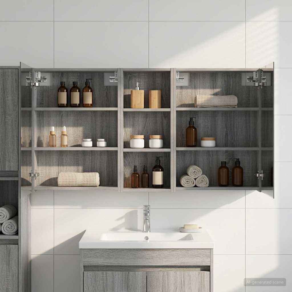 Set di Armadi da Bagno con lo scaffale 3 pcs 130 x 14,5 x 70 cm | homemem39