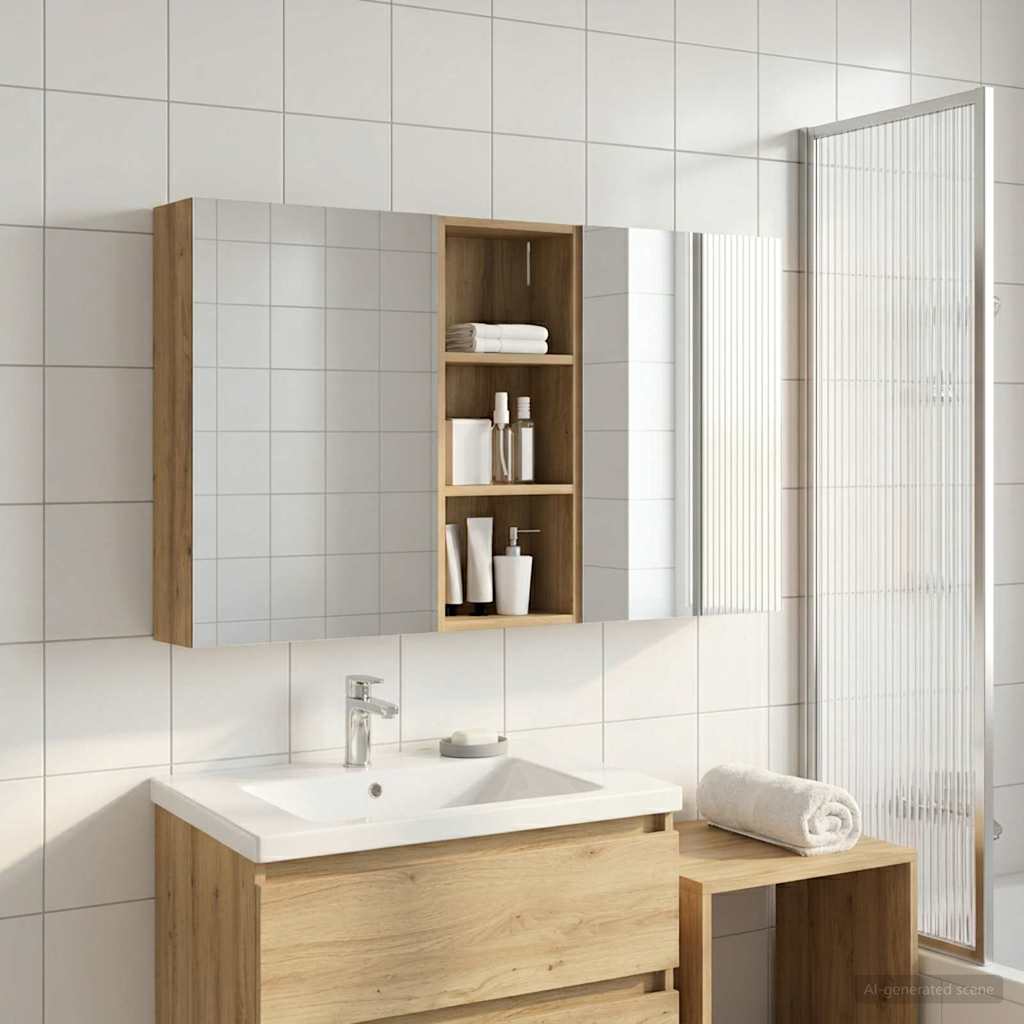 Set di Armadi da Bagno con lo scaffale 3 pcs 130 x 14,5 x 70 cm