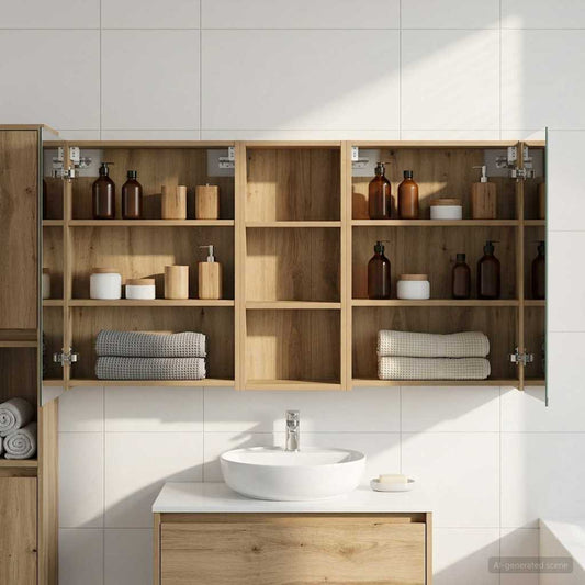 Set di Armadi da Bagno con lo scaffale 3 pcs 130 x 14,5 x 70 cm