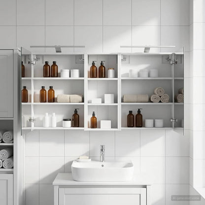 Set di Armadi da Bagno con lo scaffale 3 pcs 130 x 14,5 x 70 cm
