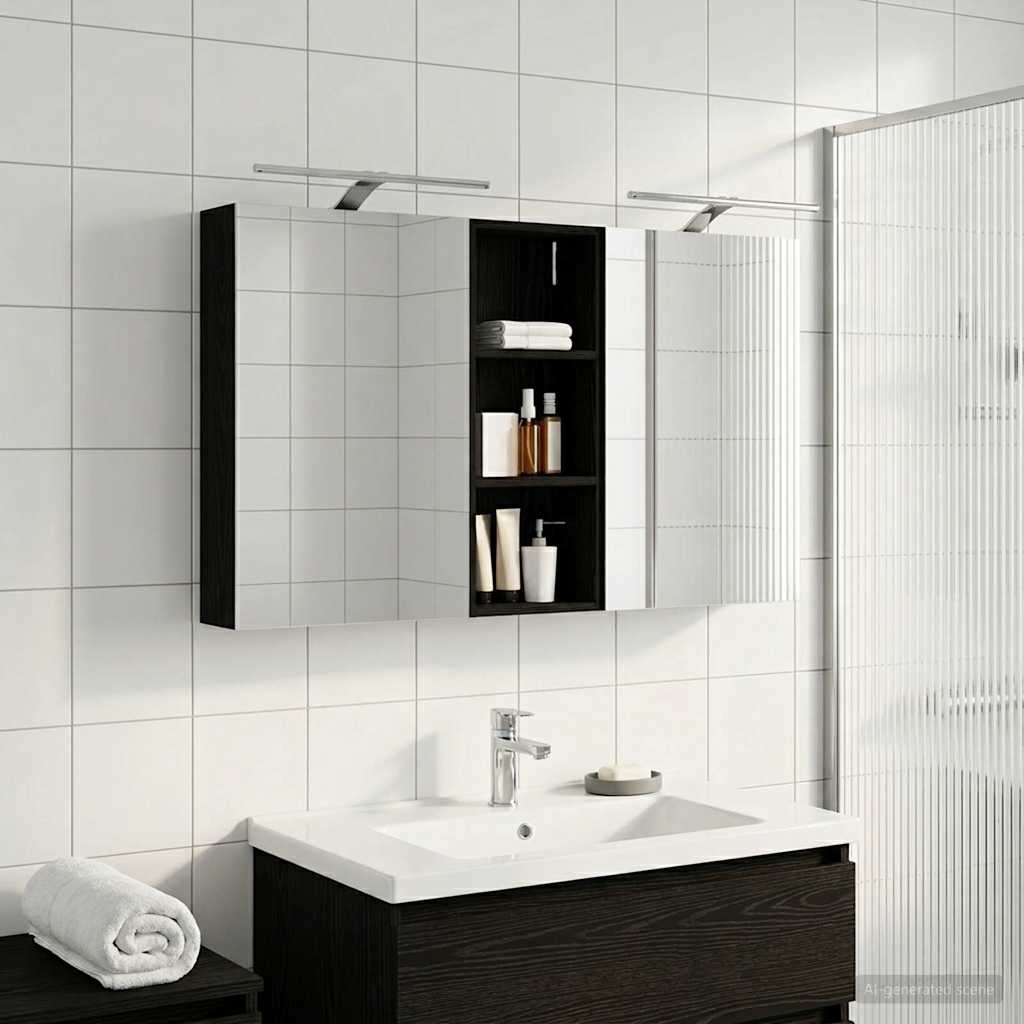 Set di Armadi da Bagno con lo scaffale 3 pcs 130 x 14,5 x 70 cm | homemem39
