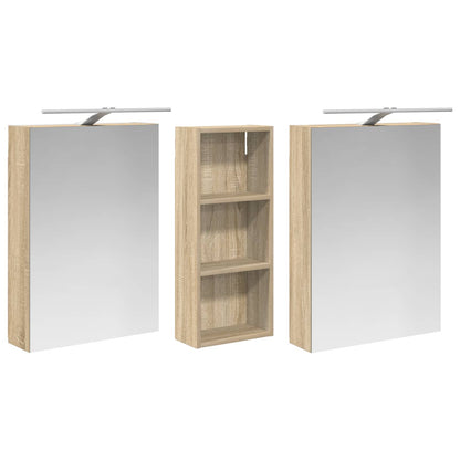 Set di Armadi da Bagno con lo scaffale 3 pcs 130 x 14,5 x 70 cm