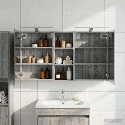 Set di Armadi da Bagno con lo scaffale 3 pcs 130 x 14,5 x 70 cm | homemem39
