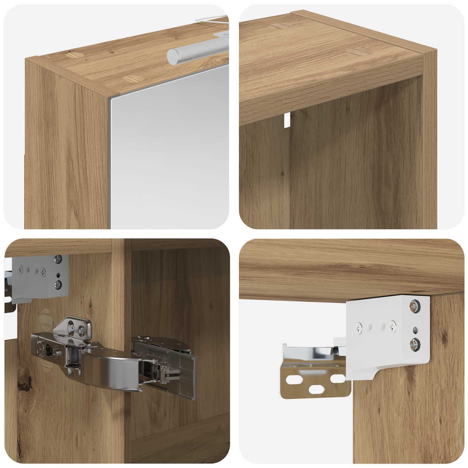 Set di Armadi da Bagno con lo scaffale 3 pcs 130 x 14,5 x 70 cm | homemem39