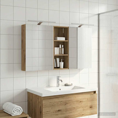 Set di Armadi da Bagno con lo scaffale 3 pcs 130 x 14,5 x 70 cm | homemem39