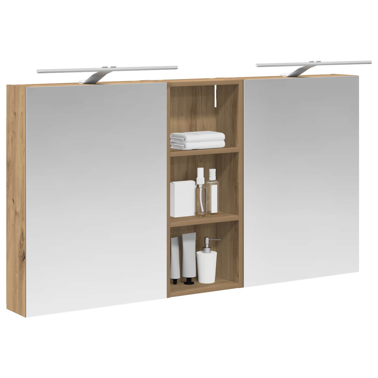 Set di Armadi da Bagno con lo scaffale 3 pcs 130 x 14,5 x 70 cm | homemem39