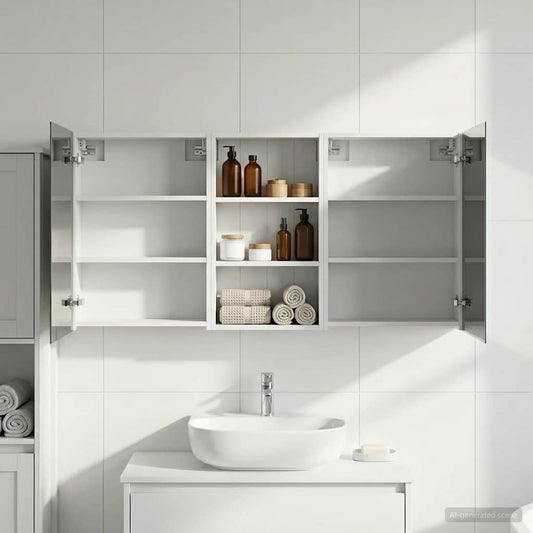 Set di Armadi da Bagno con lo scaffale 3 pcs 140 x 14,5 x 70 cm | homemem39