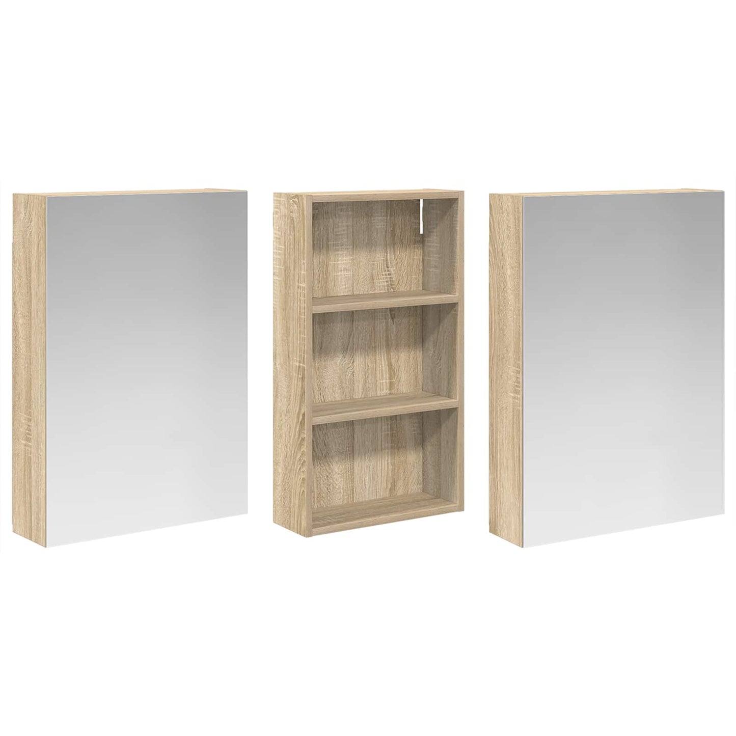 Set di Armadi da Bagno con lo scaffale 3 pcs 140 x 14,5 x 70 cm | homemem39