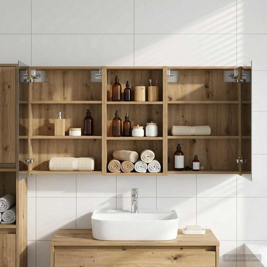 Set di Armadi da Bagno con lo scaffale 3 pcs 140 x 14,5 x 70 cm | homemem39