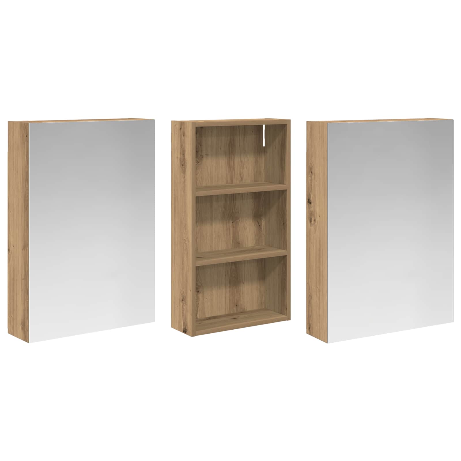 Set di Armadi da Bagno con lo scaffale 3 pcs 140 x 14,5 x 70 cm | homemem39