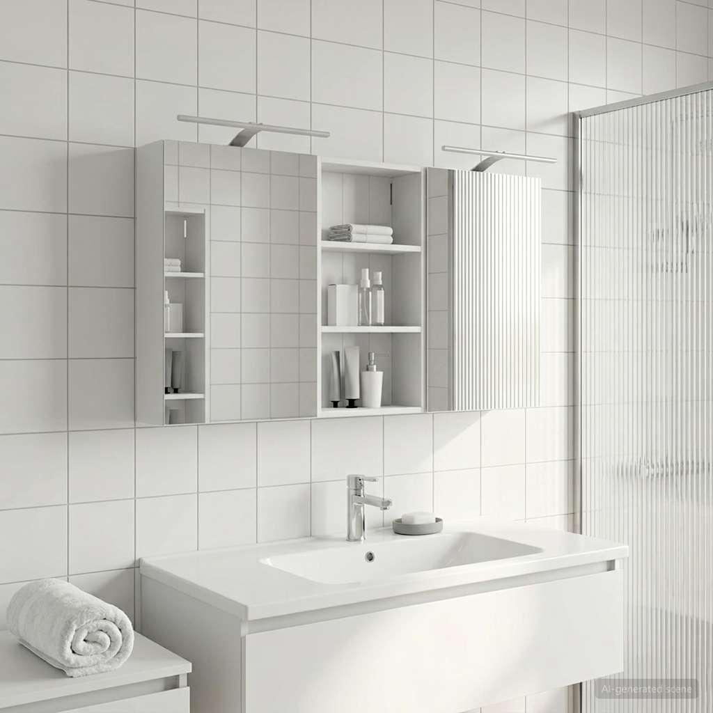 Set di Armadi da Bagno con lo scaffale 3 pcs 140 x 14,5 x 70 cm | homemem39