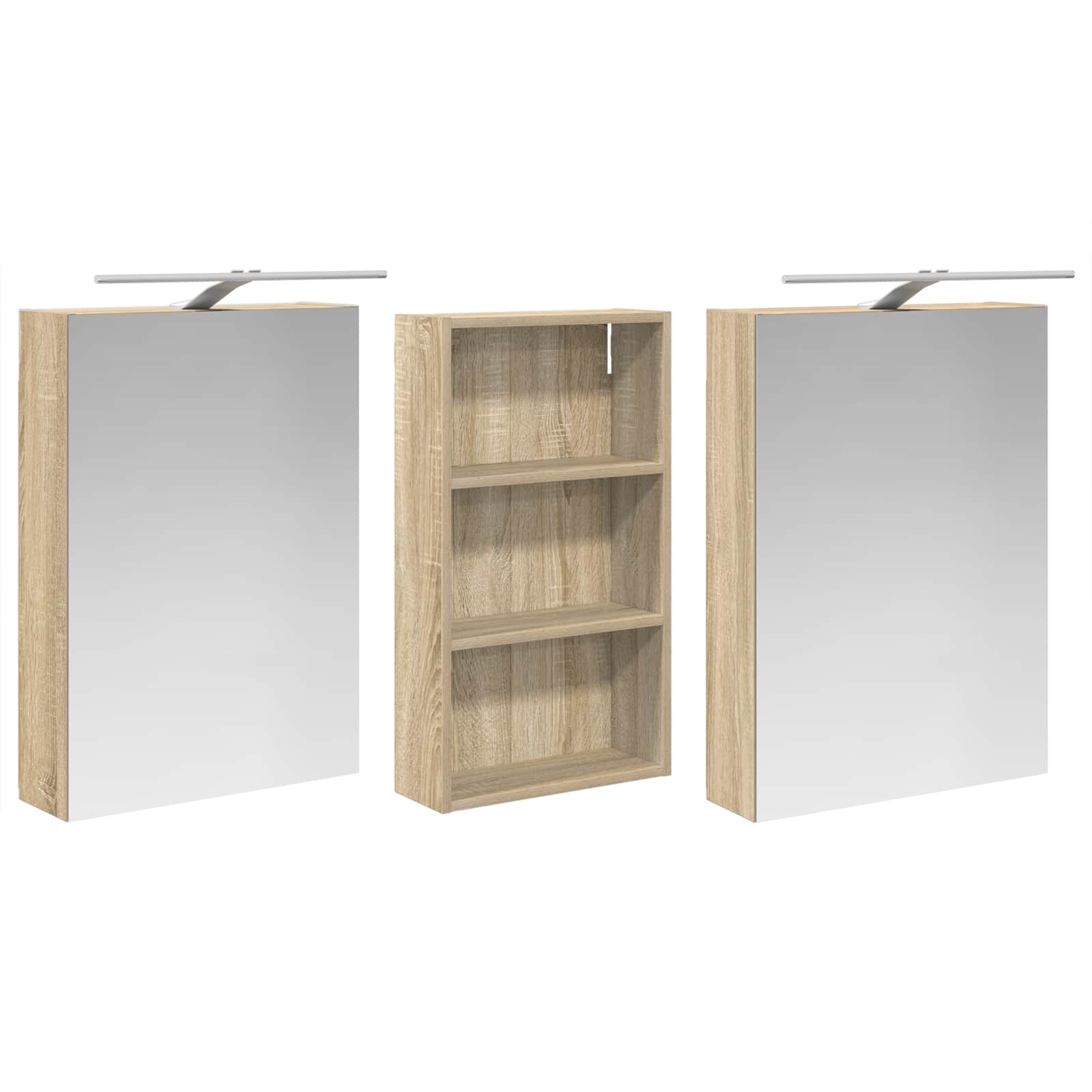 Set di Armadi da Bagno con lo scaffale 3 pcs 140 x 14,5 x 70 cm | homemem39