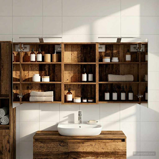 Set di Armadi da Bagno con lo scaffale 3 pcs 140 x 14,5 x 70 cm | homemem39