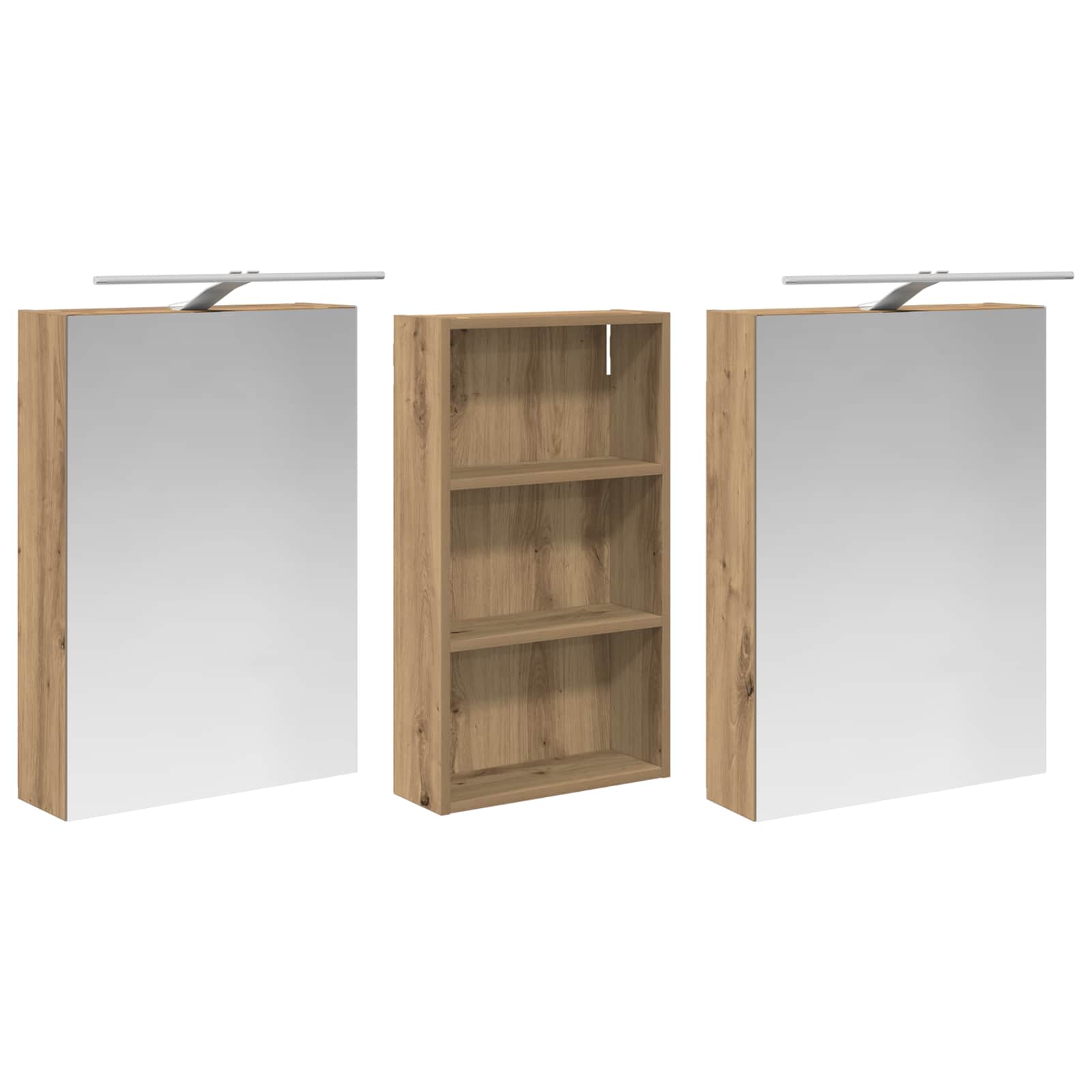 Set di Armadi da Bagno con lo scaffale 3 pcs 140 x 14,5 x 70 cm | homemem39