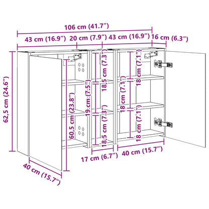 Set di Armadi da Bagno 3 pcs 106 x 16 x 62,5 cm
