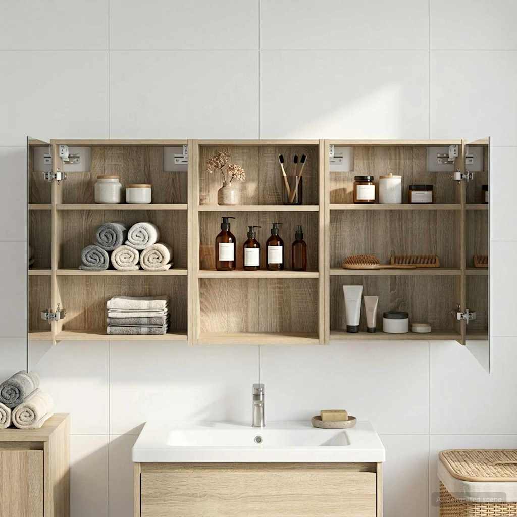 Set di Armadi da Bagno con lo scaffale 3 pcs 126 x 16 x 62.5 cm | homemem39