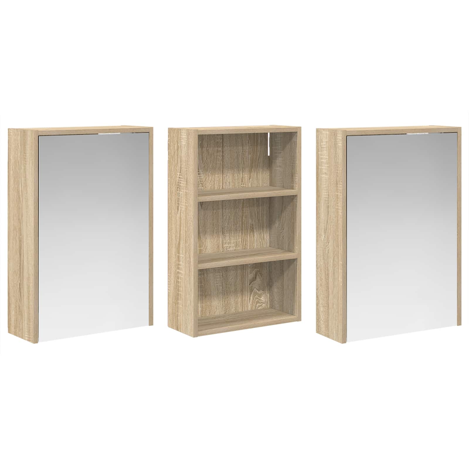 Set di Armadi da Bagno con lo scaffale 3 pcs 126 x 16 x 62.5 cm | homemem39