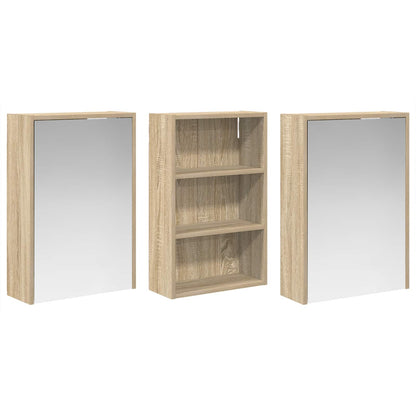 Set di Armadi da Bagno con lo scaffale 3 pcs 126 x 16 x 62.5 cm | homemem39
