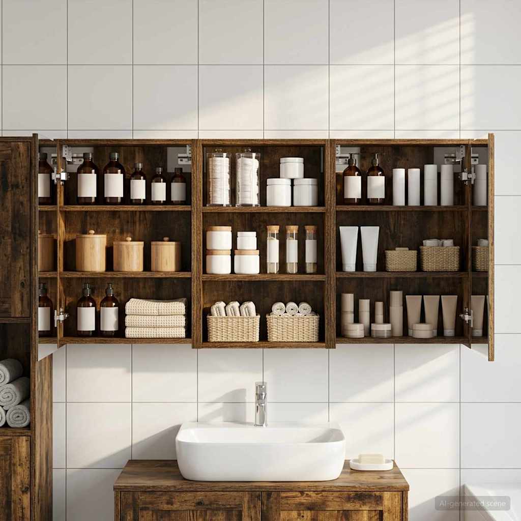 Set di Armadi da Bagno con lo scaffale 3 pcs 126 x 16 x 62.5 cm