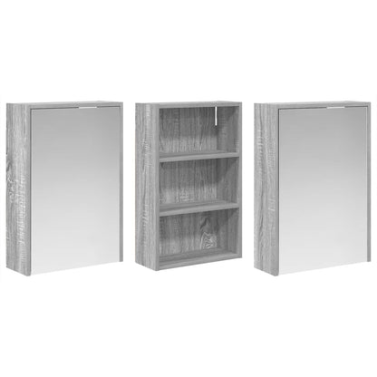 Set di Armadi da Bagno con lo scaffale 3 pcs 126 x 16 x 62.5 cm