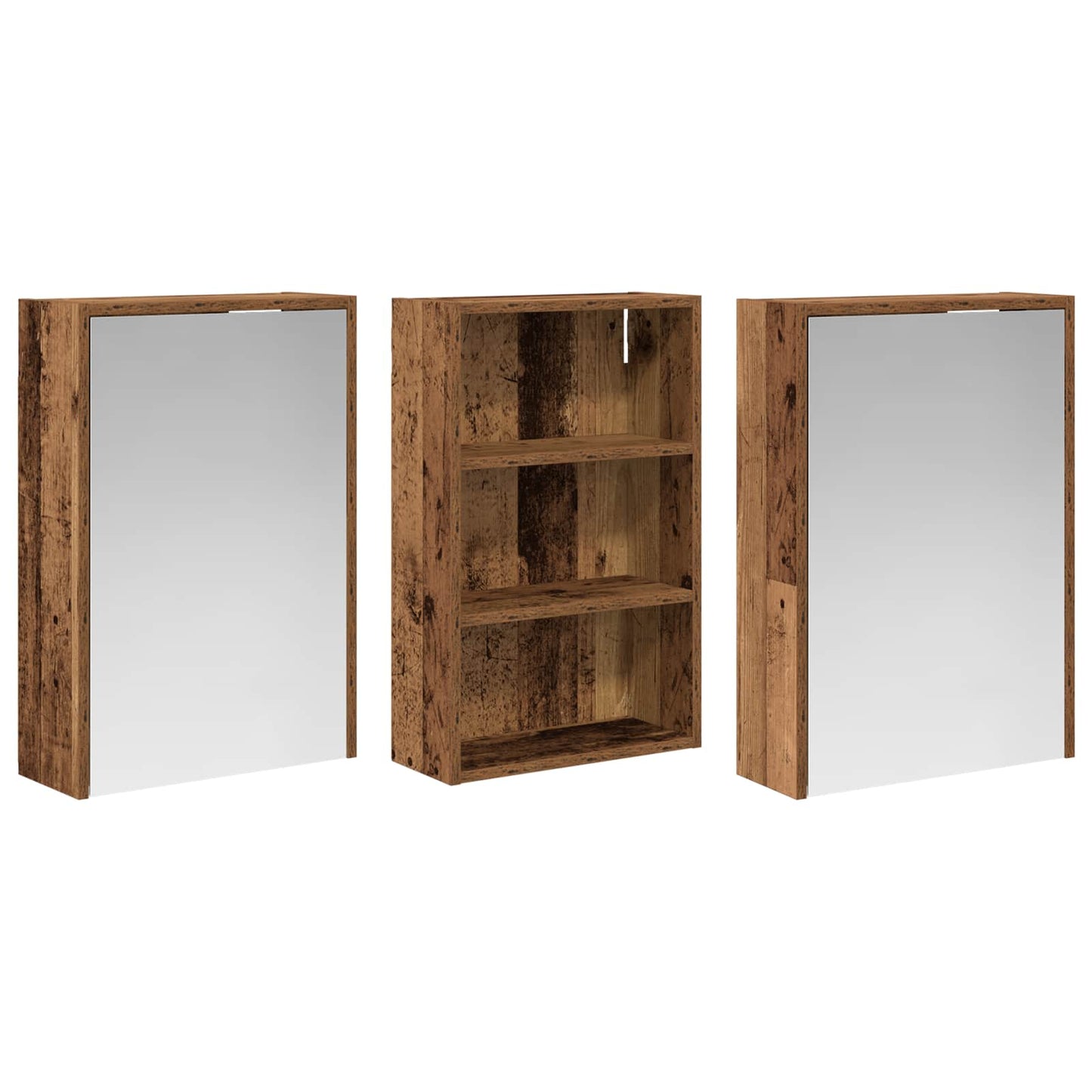Set di Armadi da Bagno con lo scaffale 3 pcs 126 x 16 x 62.5 cm