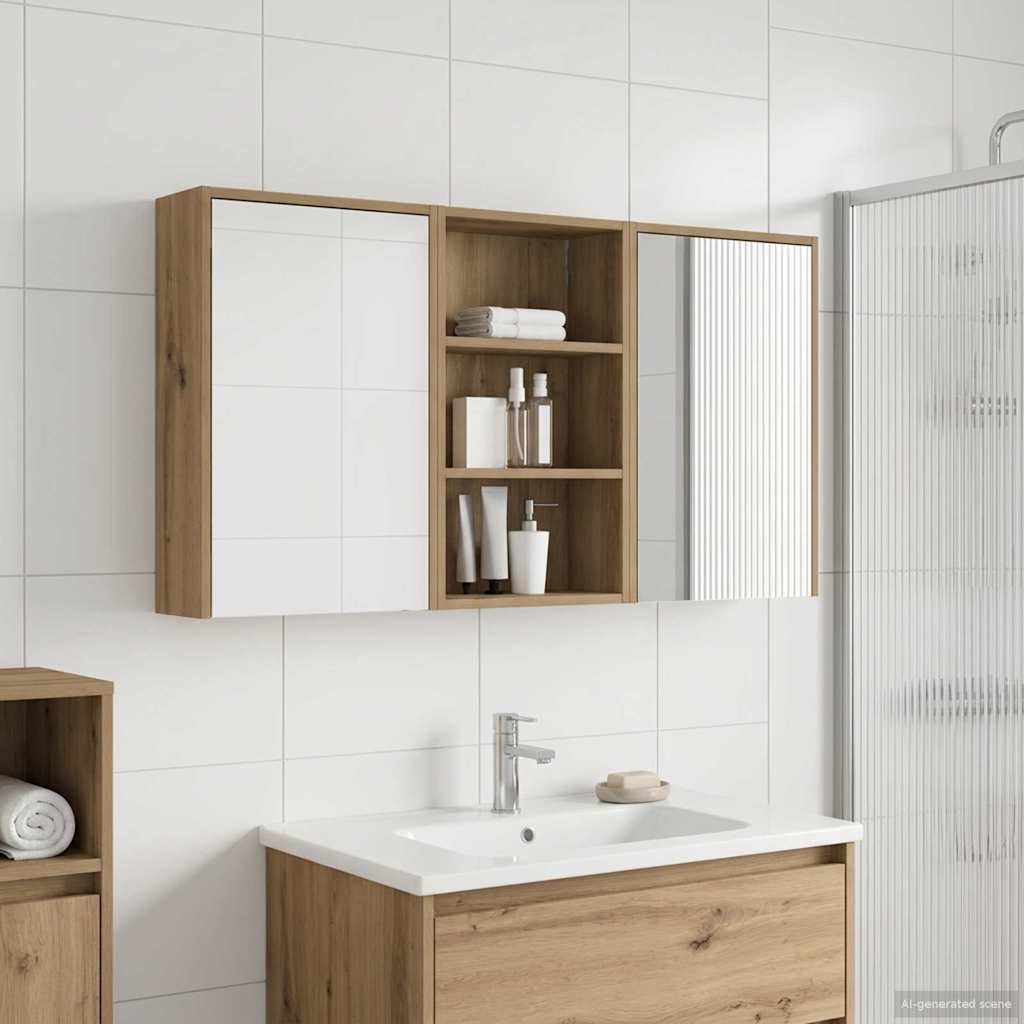 Set di Armadi da Bagno con lo scaffale 3 pcs 126 x 16 x 62.5 cm | homemem39