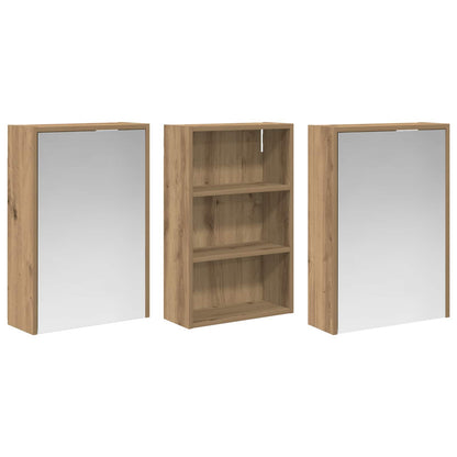 Set di Armadi da Bagno con lo scaffale 3 pcs 126 x 16 x 62.5 cm | homemem39