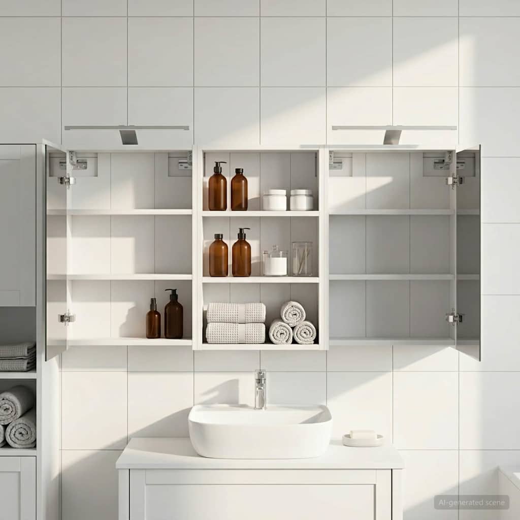 Set di Armadi da Bagno con lo scaffale 3 pcs 126 x 16 x 62.5 cm
