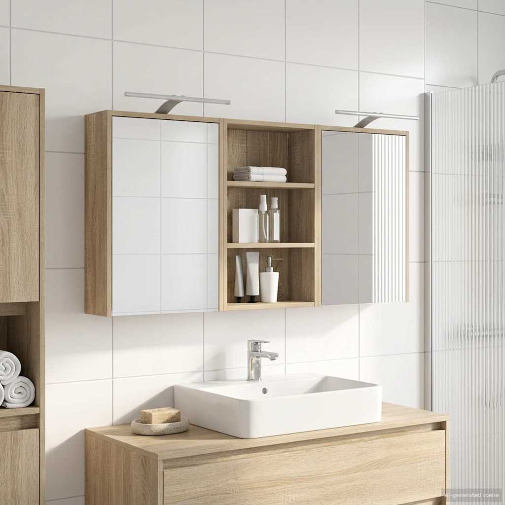 Set di Armadi da Bagno con lo scaffale 3 pcs 126 x 16 x 62.5 cm | homemem39