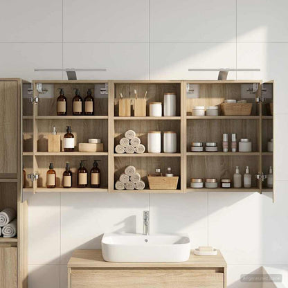 Set di Armadi da Bagno con lo scaffale 3 pcs 126 x 16 x 62.5 cm | homemem39
