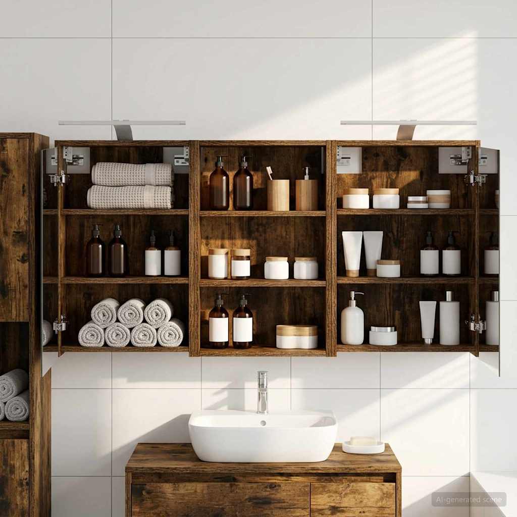 Set di Armadi da Bagno con lo scaffale 3 pcs 126 x 16 x 62.5 cm | homemem39