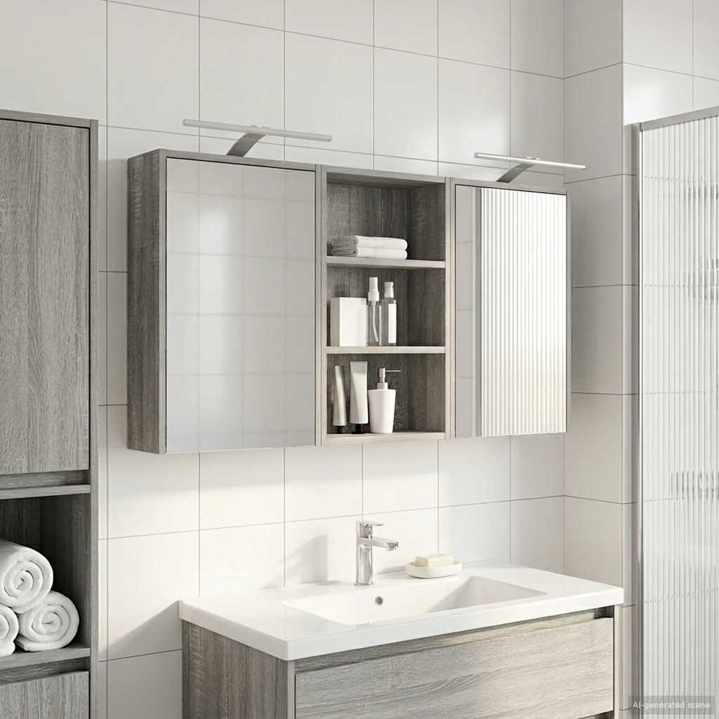 Set di Armadi da Bagno con lo scaffale 3 pcs 126 x 16 x 62.5 cm | homemem39