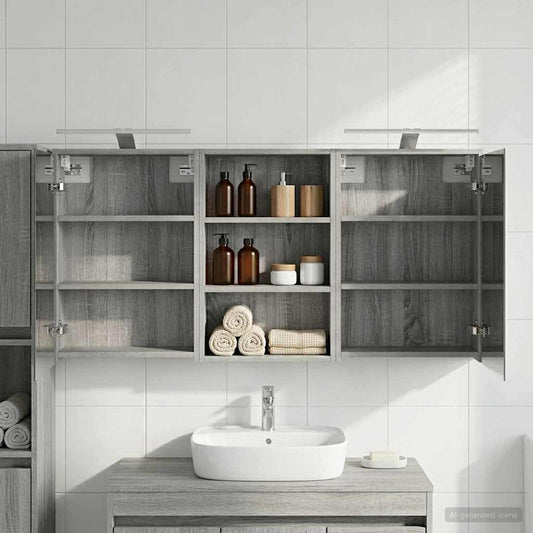 Set di Armadi da Bagno con lo scaffale 3 pcs 126 x 16 x 62.5 cm | homemem39