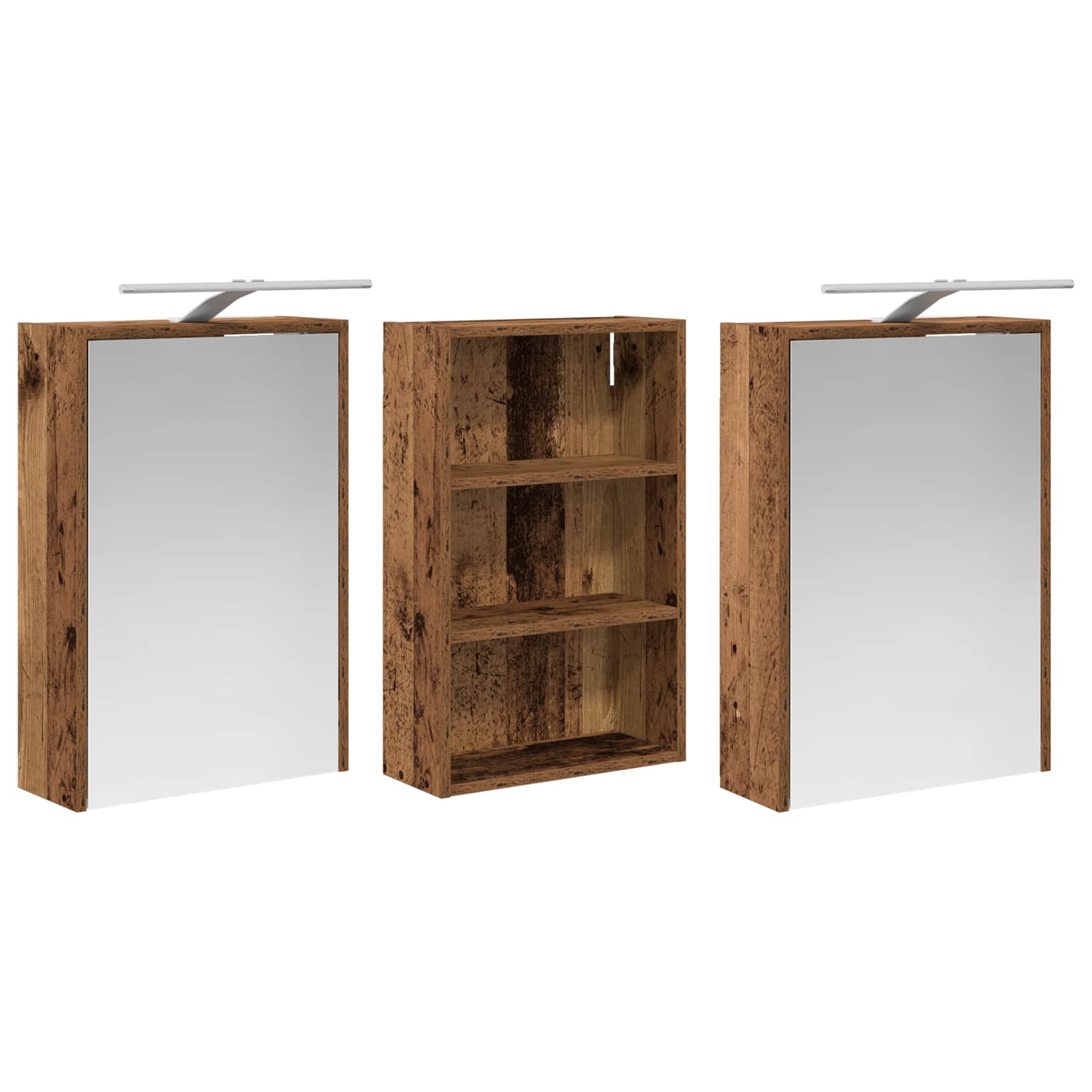 Set di Armadi da Bagno con lo scaffale 3 pcs 126 x 16 x 62.5 cm | homemem39