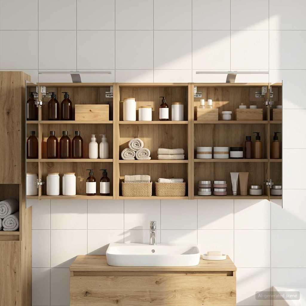 Set di Armadi da Bagno con lo scaffale 3 pcs 126 x 16 x 62.5 cm | homemem39