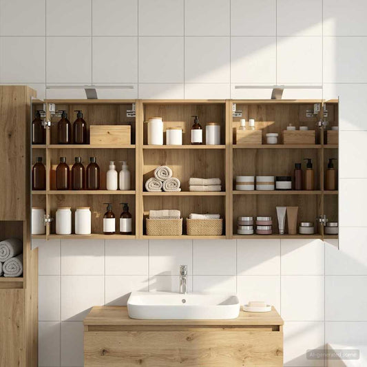 Set di Armadi da Bagno con lo scaffale 3 pcs 126 x 16 x 62.5 cm | homemem39